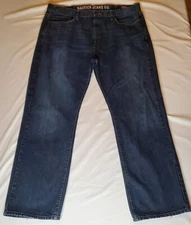 2014 Nautica Jeans Mens 40x32 Relaxed Fit Blue 41x31 Zip Highrise Whiskers 