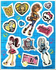 2011 Mattel Monster High Stickers 1 Sheet 5"x6 "