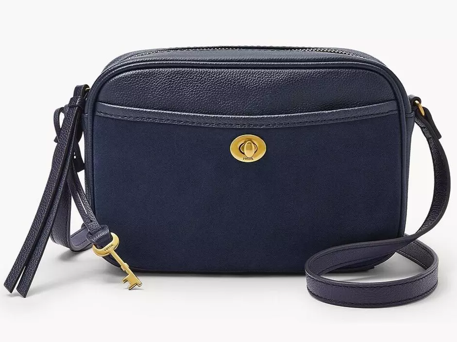 Fossil navy cheap crossbody bag