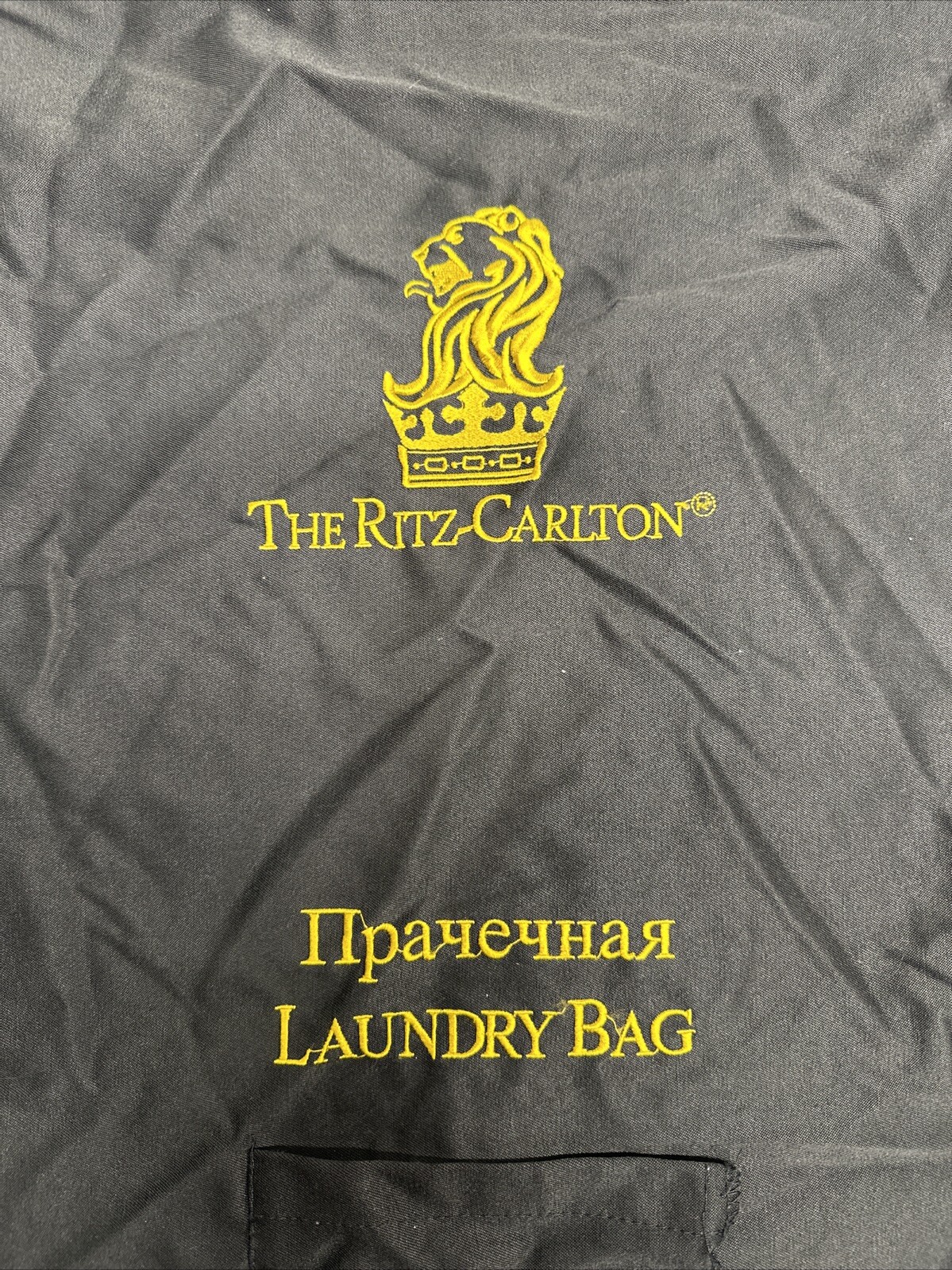 The Ritz Carlton Hotel Laundry Bag Carrying Drawstring Carrying Travel Black **