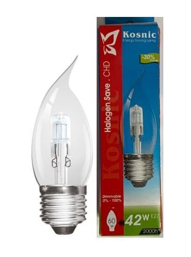 28W = 40W / 42W = 60W Eco Halogen Candle Light Bulbs Edison Screw E27 Flame Tip - Picture 9 of 9