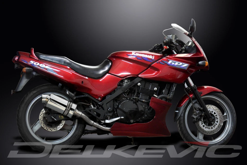 Kit silenciador de escape ovalado de acero inoxidable Kawasaki GPZ500S Ninja 500 87-09 Foto 4 de 4