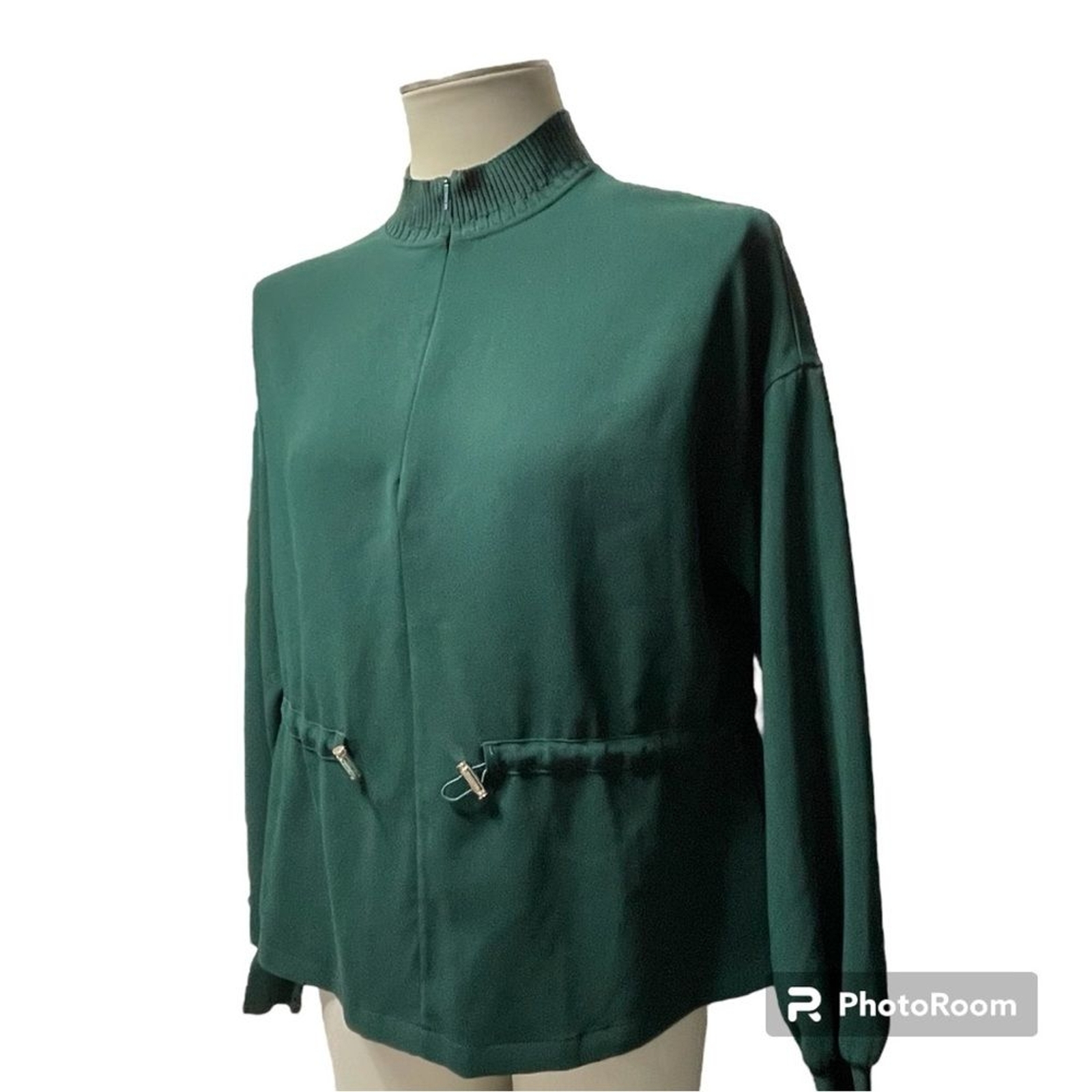 Ted Baker London Hunter Green Biianka Drawstring Waist Long Sleeve Top Size 1 image 5