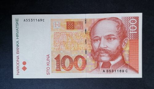 UNC- 1st date printed in Germany 100 kuna 1993 CROATIA