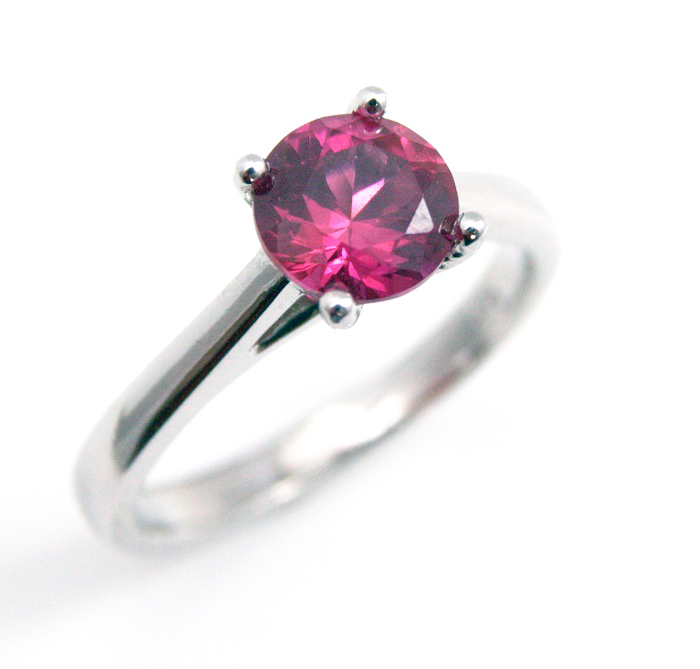 Engagement Ring Lab Created Ruby 1ct Solitaire Solid Silver