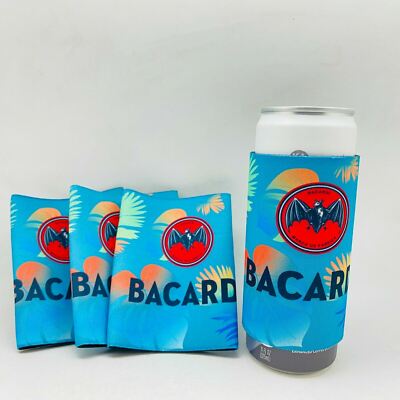 BACARDI KOOZIE - SLIM CAN HOLDER - (LOT OF 4) - NEW