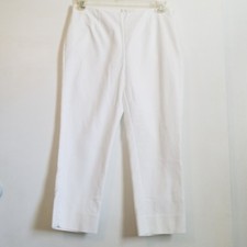 Chicos Womens White Side Zip Crop Pant Size 1 Medium M