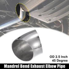 OD 2.5" 45 Degree Mandrel Bend Elbow SS304 Stainless Steel Bend Exhaust Tube