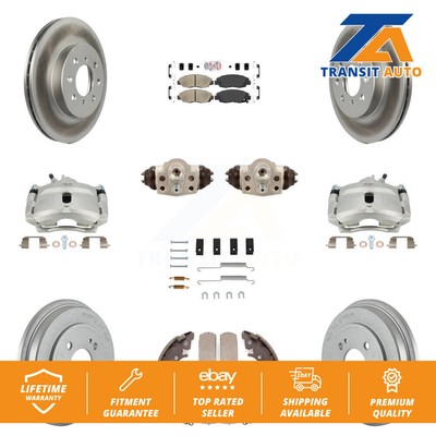Front Rear Disc Brake Caliper Coat Rotor Drum Ceramic Pad Shoes Cylinder Kit For