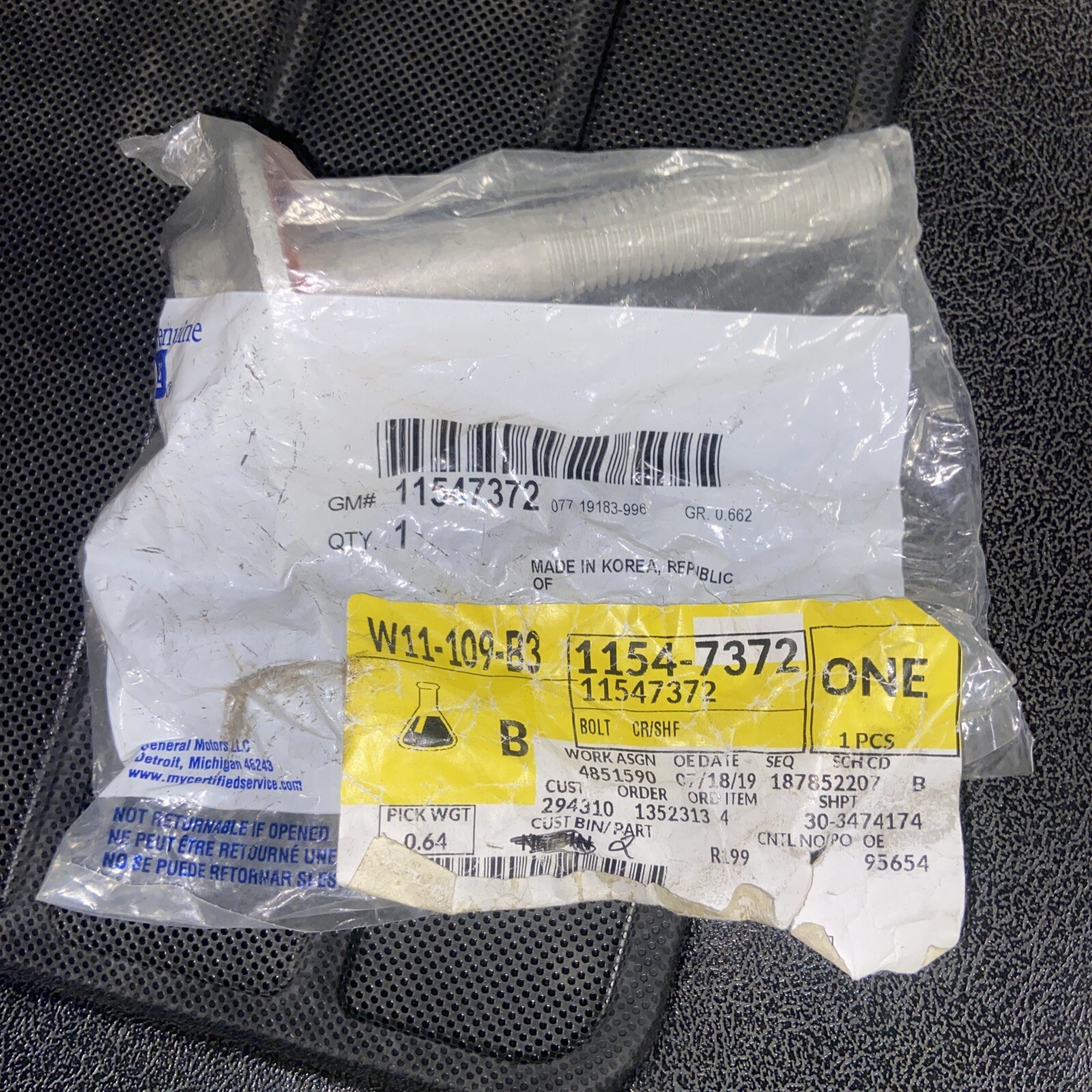 ACDelco GM OE/GM Genuine Parts 11547372 - Engine Harmonic Balancer Bolt ...