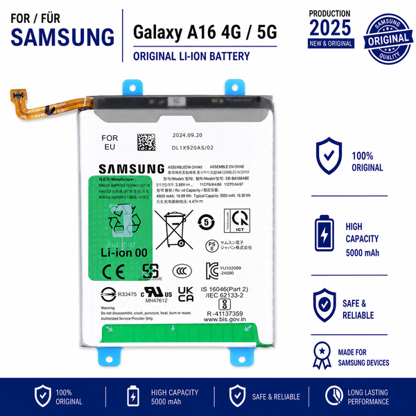 Original Samsung Akku Galaxy A16 4G 5G SM-A166 A65 Batterie 5000 Mah-image