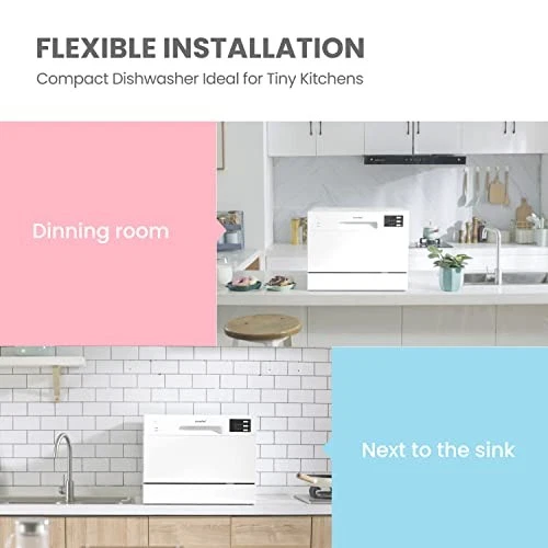 KWH-TD602E-W Freestanding Compact Dishwasher, LED display, 6.5 liters, - Image 3 of 4