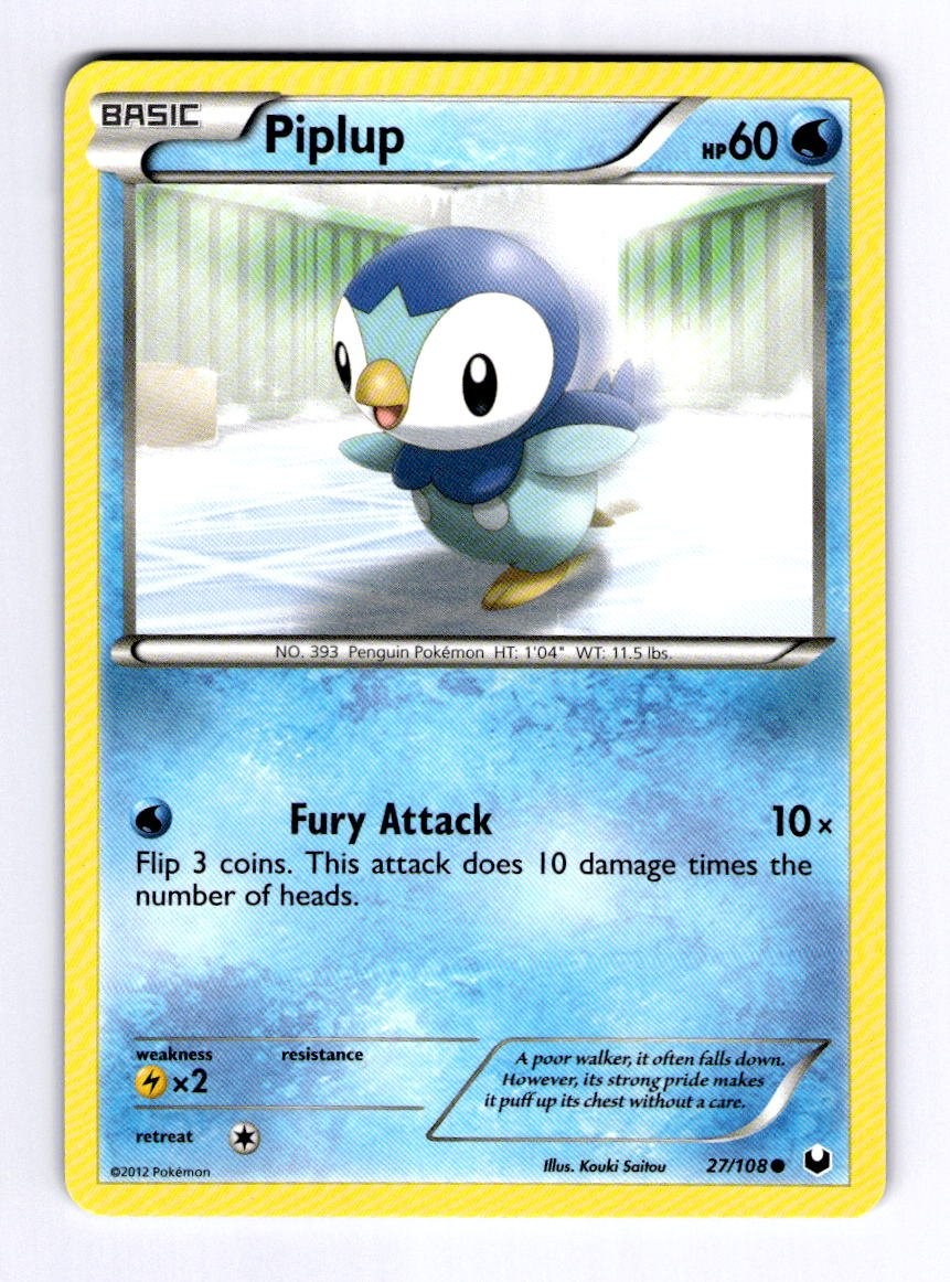 Piplup Dark Explorers #27 (2012) Common NM Pokemon