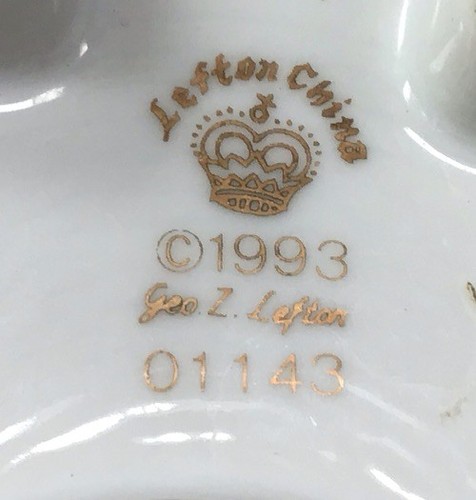 Lefton China Irish Clover Shamrock Trinket Dish Gold Trim 01143 Claddagh 1993 - 第 3/3 張圖片