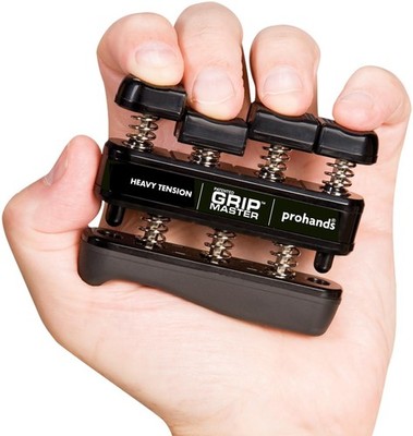 Prohands Gripmaster Hand Exerciser, 9 lb (Heavy Tension), Black - 