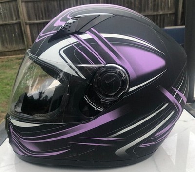 Typhoon Kylin K77 Purple Full Face XXL Helmet - Tinted Sheild - Very Nice - DOT