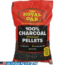 100% Charcoal Pellets 20lb Hardwood Water Resistant High Heat BBQ Flavor New