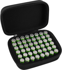 Hard Battery Organizer Storage Box Carrying Case Bag - Holds 48 Batteries AA N