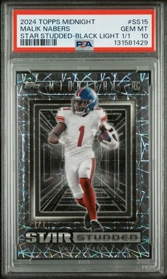 2024 Topps Midnight - Star Studded Black Light Malik Nabers 1/1 (RC) PSA 10