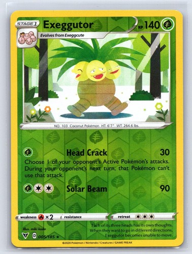 Exeggutor 005/185 Vivid Voltage Reverse Holo Pokemon Near Mint