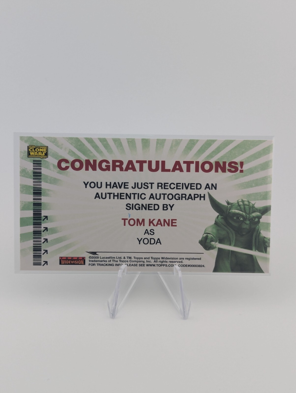 Topps STAR WARS CLONE WARS WIDEVISION Tom Kane as Yoda autograph  auto view 2