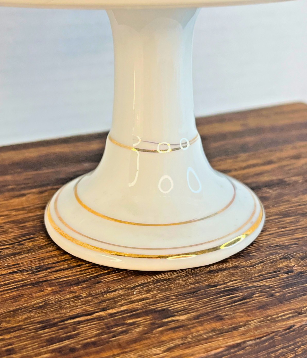 VTG Reticulated Pedestal Plate • Gold Trim • Pansy • Floral Compote Royal Sealy 