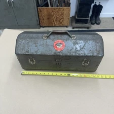 Vintage Metal Simonsen Mechanics Tool Box  19” X 7” X 8.5” With Tray