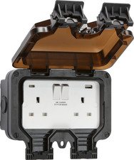 Black Outdoor IP66 Weatherproof Switches & Sockets 1g 2g 3g Spurs
