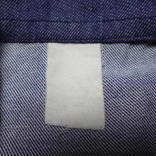 Le Laboureur Vest Mens XL Purple Denim DIY Wavves Punk Rock Patch Zip Front image 3
