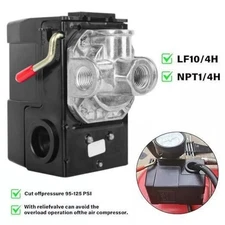 4 Port 95-125 PSI Universal Air Compressor Pressure Switch Control 1/4" NPT New
