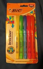 BIC Brite Liner Highlighters Chisel Tip 5-Count Pack of Highlighters Assorted