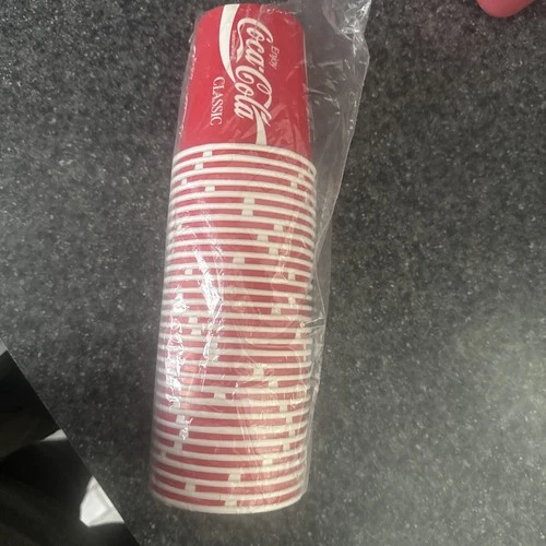 VTG Lot 30 12oz  Coca Cola Classic Coke Paper Wax Cup Soda  Cups NEW OPEN PKG