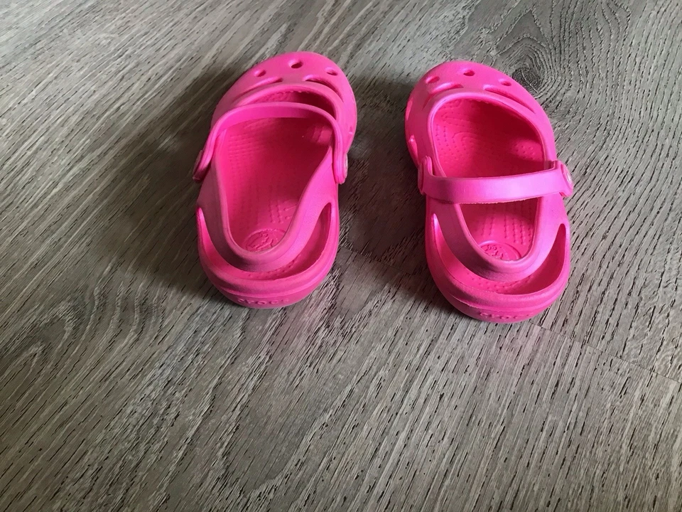 Crocs Kids C 7 Girls Shayna Mary Jane Flat Sandals Candy Pink Shoes C7 Sandal - Image 4 of 4