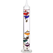 Lily's Home 14 inch Glass Galileo Thermometer with 5 Multi Colored Balls with...