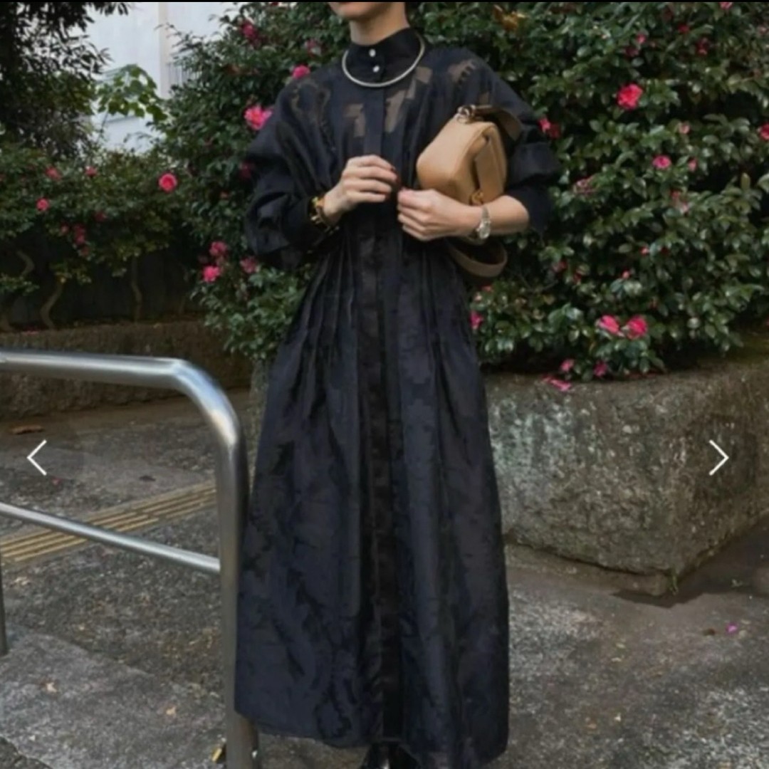 AMERI sheer jacquard tuck dress - image 1