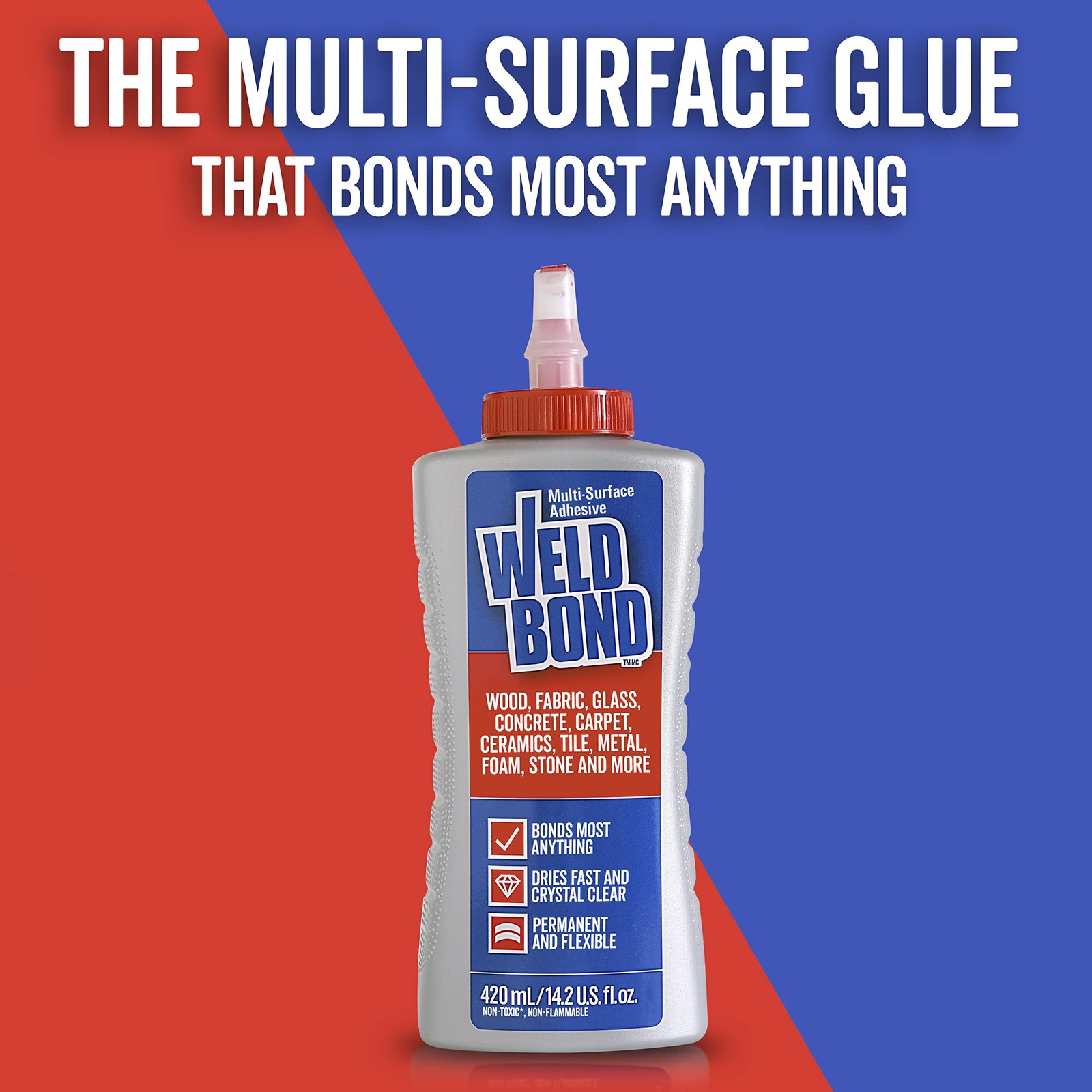 Multi-Surface Adhesive Glue, Bonds Most Anything. Use as Wood Glue or on Fabr...