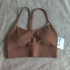 lululemon Flow Y nulu longline bra 4 NWT, Color SABLE