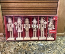 CHRISTMAS HOLIDAY 5" TALL HANDCRAFTED NUTCRACKER, YOU CAN PAINT THEM SET OF 6 