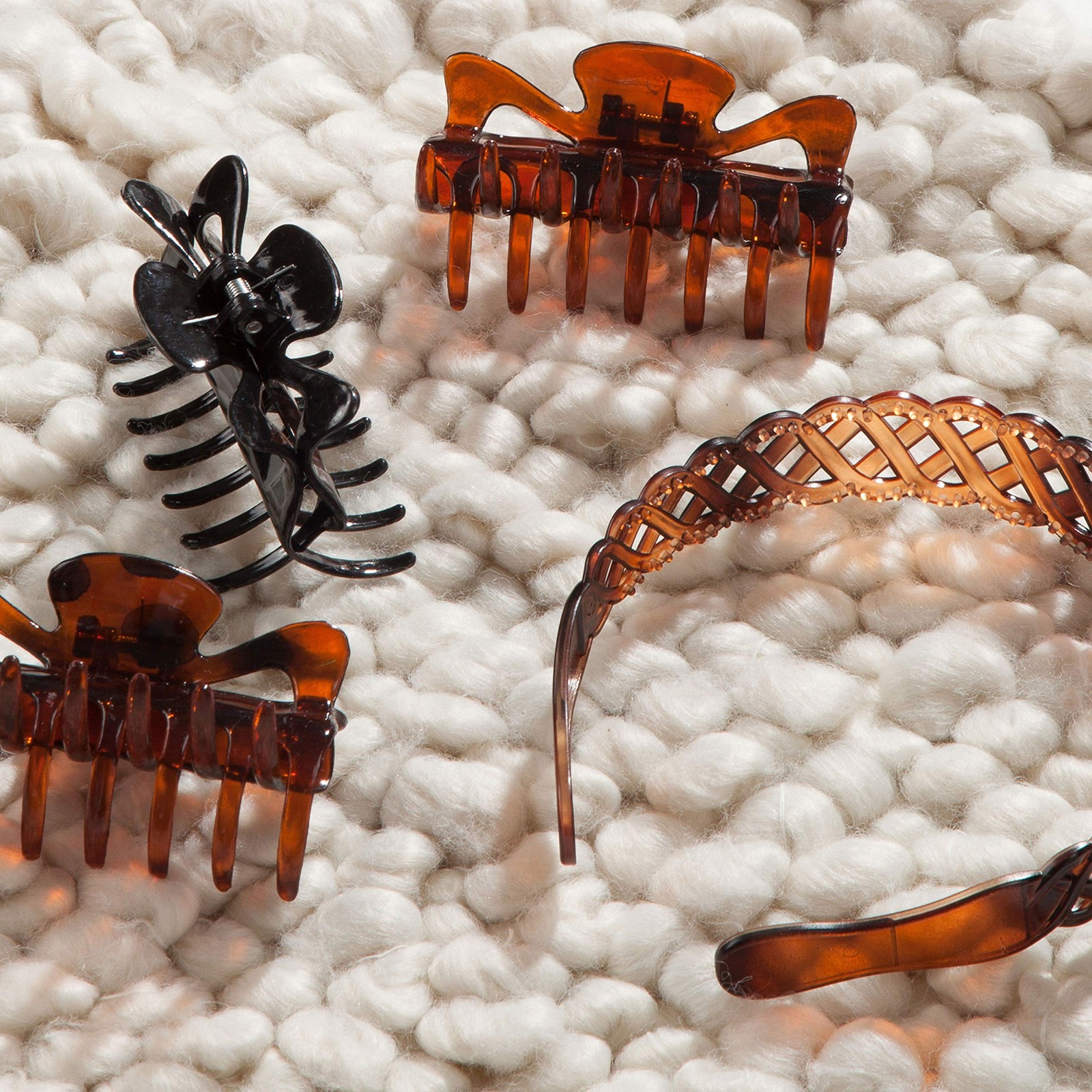 Goody SlideProof Classics Medium Claw Clips - 4 Ct, Assorted Neutrals, Hair