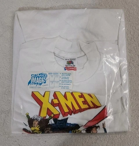 Comic Images X-Men White T-Shirt Kid's M (10-12) OF Seal Vintage 1993 Marvel