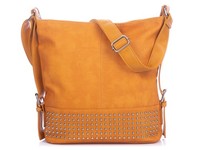 Damen Schultertasche UmhäNgetasche A4 ReißVerschluss Kunstleder Gelb
