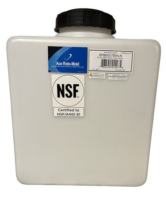 Ace Roto-Mold Blow Molded 7 Gal Rectangle Flat Bottom White Tank - SPBM0007-RT