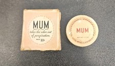 Vintage Mum Cream Deoderant Milk Glass With Box And Paper Advertising Insert
