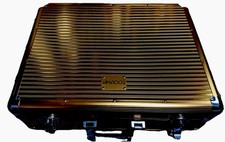 Aluminum Barber Case Organizer Luxury Gold Hair Tool Storage Box Lockable Case