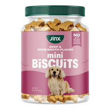 Beef Bone Broth Mini Biscuits, Crunchy Dry Dog Treats, 32 oz Jar Multi-Pack