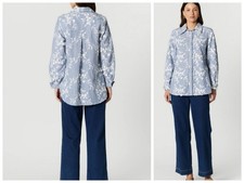 The Ark Brittany Shirt Blouse Top Button Embr...