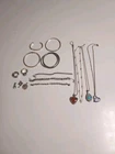 Vintage lot of (16) 925 Assorted Pcs Rings, Pendants ,Charms,and Bracelets 161 G