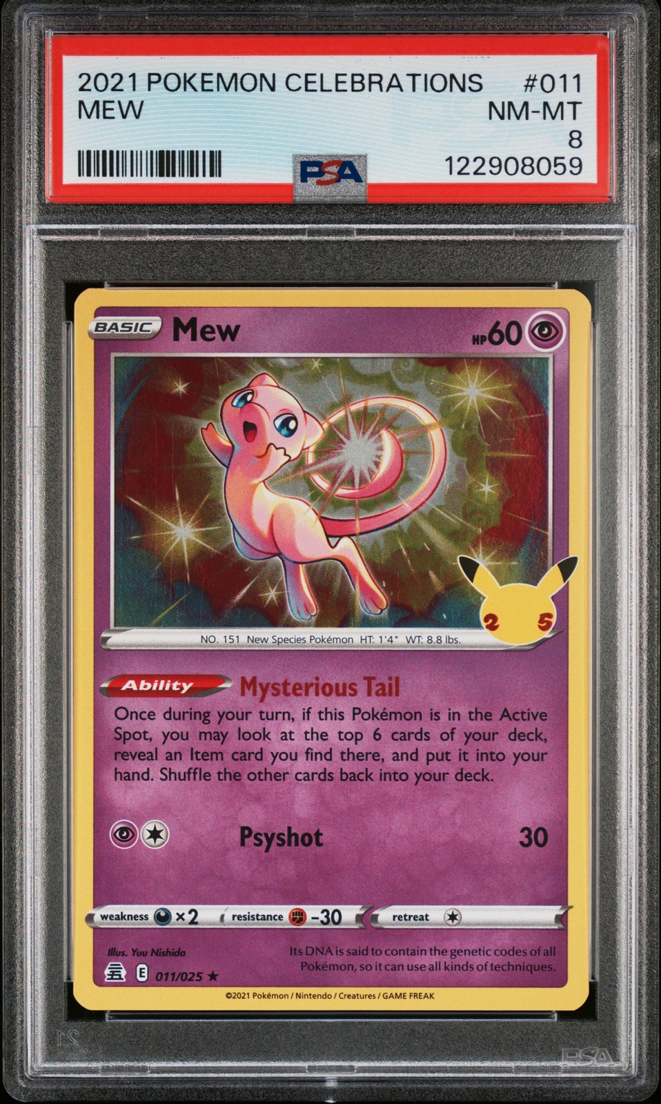 2021 POKEMON CELEBRATIONS #011 MEW PSA 8