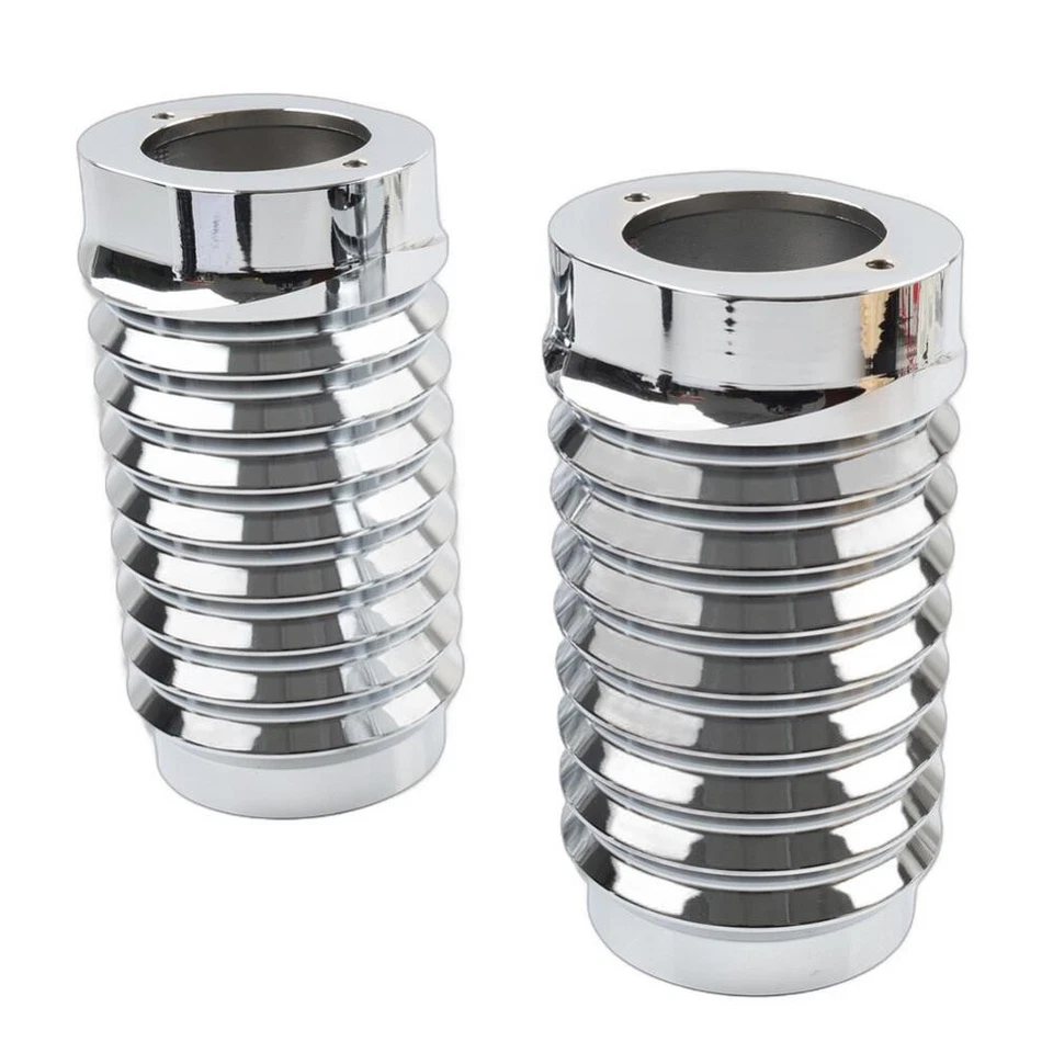 Retro Fork Boot Slider Covers For Harley Tour Road Street Tri Glide FLHR - Image 3 of 4