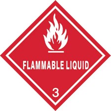 Dot Label, 4 In. H, Flammable Liquid, Pk250,  9Kfr5
